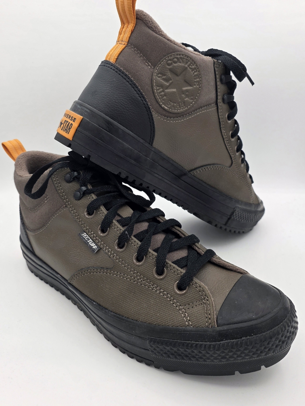 Converse Men’s Rugged High-Top Sneaker in Olive with Black Sole